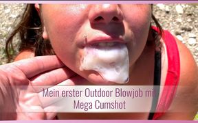 My First Outdoor Blowjob  Mega Cumshot