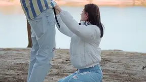 Risky Blowjob On The Beach With Skye Wood And Drago Gvozdik