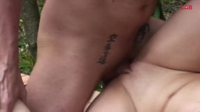 Naughty girl dreams of being opened by a hunk in the woods, ready to drink all the cum