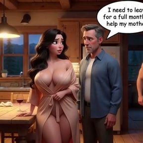 Kevin Finds Passion with His Stepmother During a Long Winter Absence (ai Generated)