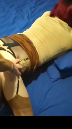 Clara sucks, gets fucked doggy-style, and takes all the cum in her mouth.   Clip 1