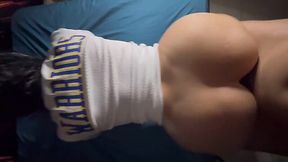POV fuck with my perfect booty Latina stepsister cumming on her ass