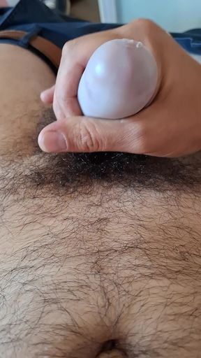 Quick cumshot with sex toy egg
