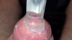 edging to orgasm - measuring my precum and cum