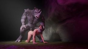 Rhino Mating with Lad Fellow (Homo Unshaved) / Crazy Life Furries