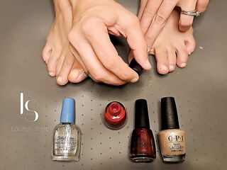 Candy Cane Toe Painting for Christmas!