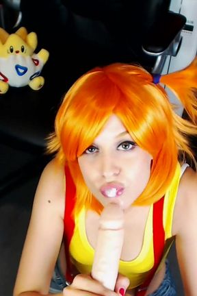 Misty Cosplay Blowjob. POV &amp; Eye Contact