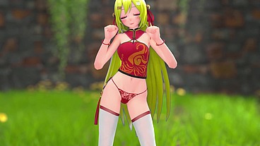 Chinese Girl M22 Hentai Undress Dancing Strip MMD 3D Blonde Hair