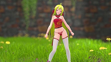 Chinese Girl M22 Hentai Undress Dancing Strip MMD 3D Blonde Hair