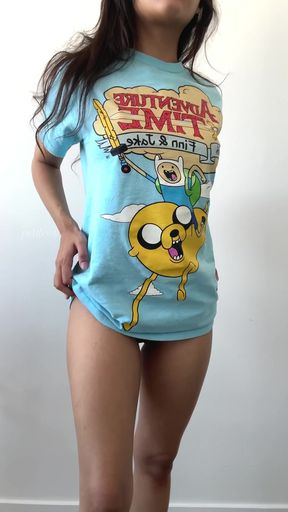 Athletic petite blonde teen amateur works out her tight body