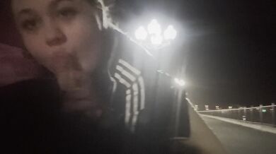 Risky Russian Blowjob in the Public Street