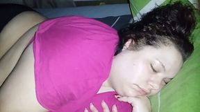 Fat bbw gets cum on belly