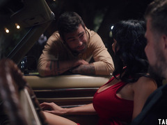 Latina MILF Little Puck fucked by a stranger in front of her hubby outdoor