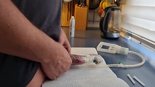 Inserting needles into glans with vacuum pump