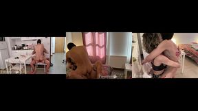 submisso mascarado sendo dominado por uma trans dotada que mete sem pena no putinho frances