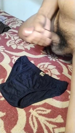 Desi Man Cumshot before bed Cum on Bed