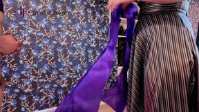 I Dress My Scarf Fetish Sub with Long Satin Scarves