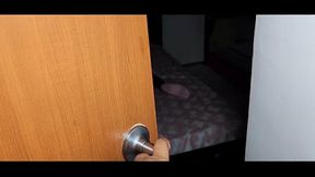 Hijastra tiene sexo con padrastro - padrastro frota la polla encima del co&ntilde_o de su hijastra latina