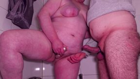My Stepmom Surprised Me in the Shower - We Both Squirted Uncontrollably