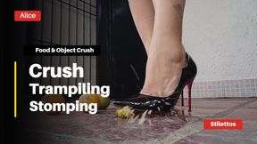 A woman in stiletto heels trampling and crushing hard (2)