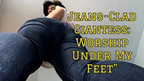 "Under Her Feet: Denim-Clad Giantess Dominates"