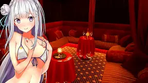 Emilia Teases Pleasures You in Horny Anime JOI Fantasy