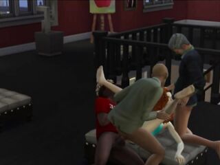 The girl accidentally entered the men's club. She was fucked by the whole company - porn games