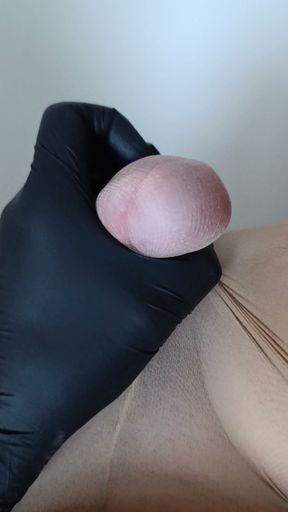 In nylons nicely cumshot