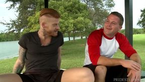 Muscle Hunk Daddy Fucks His Friend, Rimming His Ass For A Fucking Change