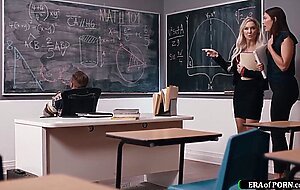 Milf teachers catch a colleague jerk off