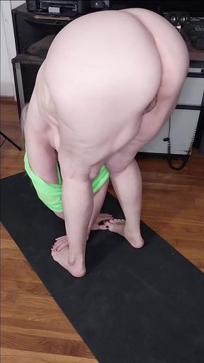 Morning Naked Yoga with Hot Mature!