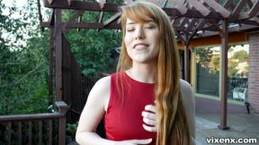 Curvy natural ginger Gwen Stark uses her pussy to sell her first house