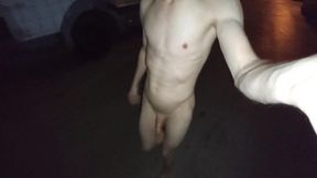 Nude in Public Playing with a Bottle of Piss