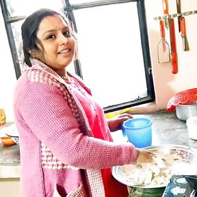 Desi wife in the kitchen