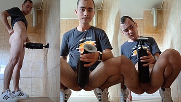 This automatic masturbator sucked all the sperm from me - Huge Cumshot and orgasm