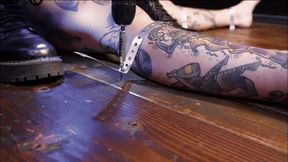 Installing El - Extreme bondage and pussy torment and boot domination - bound orgasms and trampling