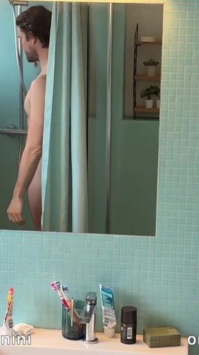 I seduce my straight friend in the shower and try to have sex with him.   Clip 1