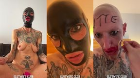 human fuck-doll experiment: latex-doll vilja s ass-only workout, gag-hole training & sloppy facial bath