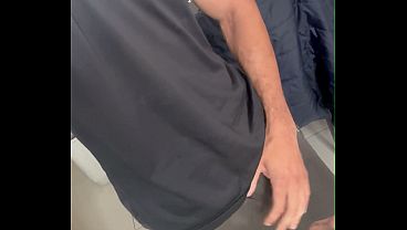 Going out freeballing my thick hairy cock in these shorts