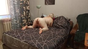 Naked stepmom masturbates big pussy with a sex toy