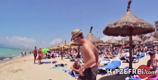 Sydney Love Gets Picked Up and Fucked on the Beach in Hardcore Public Action