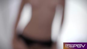 Blonde Ginger Banks Teases Her Pussy Before Wild Fuck