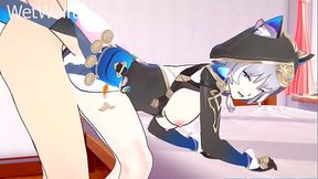 Cipher Steals Hot Cum and puts it in her Pussy Bank - Honkai Star Rail sex