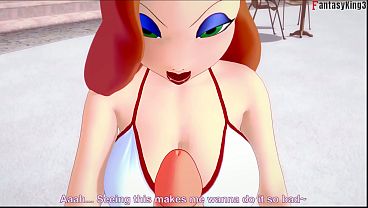 Hentai Jessica Rabbit POV bikini sex scene turns to full-on Pov action