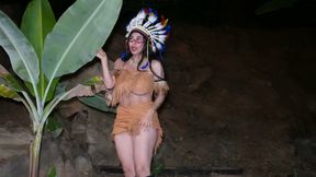 Horny Colombian with Huge Tits Plays with Her Pussy and Rides on a Big Cock in the Middle of the Forest - Jenifer Play