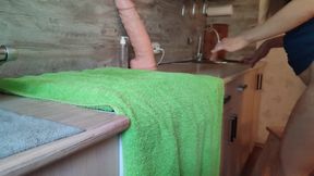 "roasted" a Fat-assed Girlfriend in the Kitchen