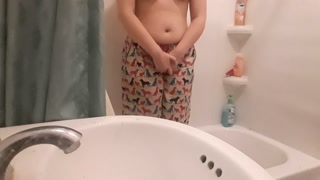 Pee desperation and orgasm in pjs (still haven't peed, cum see me in the morning)