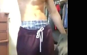 Muscular American-Chinese Twink Strips and Strokes