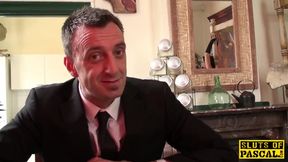 Squirting british subject gets throatfucked