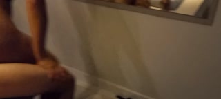 Sitting on gifted big penis in front of husband - wife released